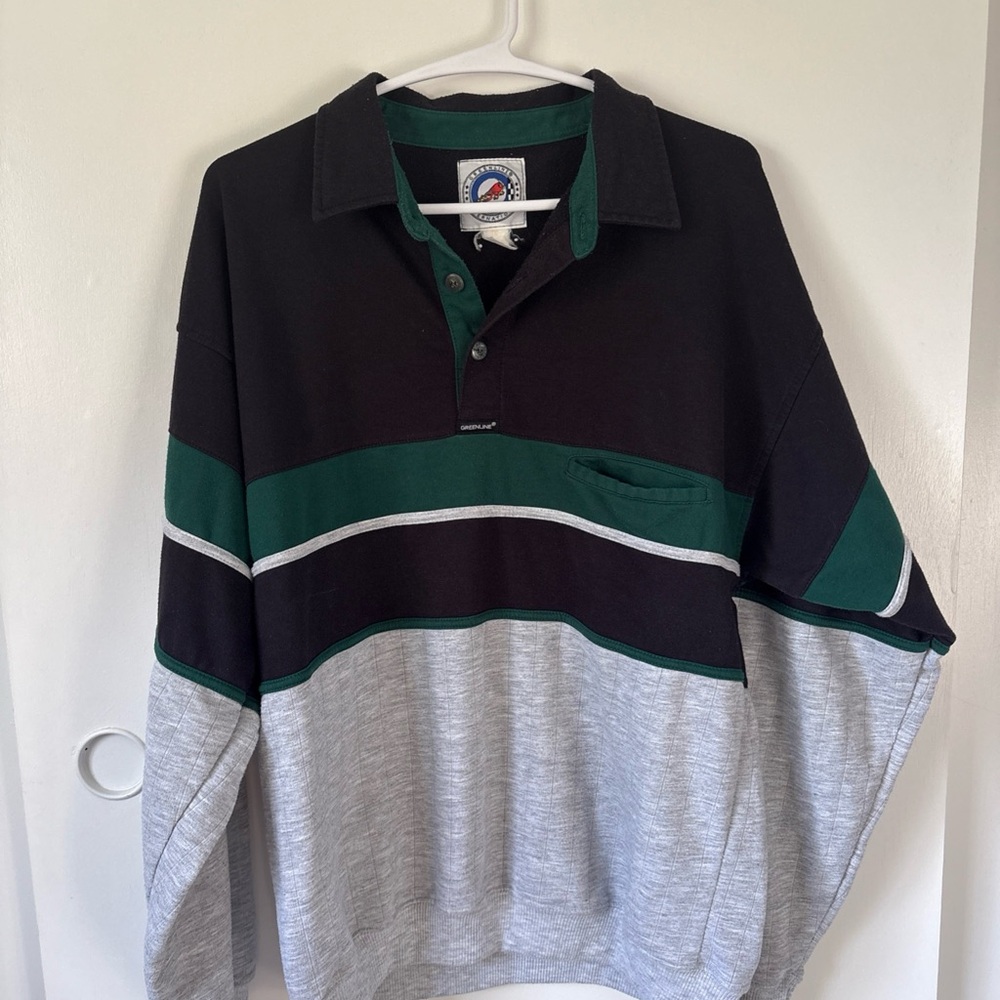 Vintage green line international long sleeve polo